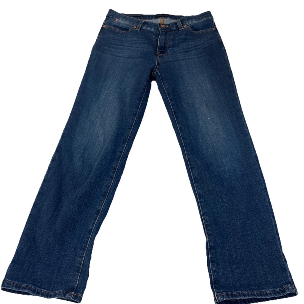Talbots Womens Jeans size 2 Petite Blue Straight Leg Cropped Denim Faded